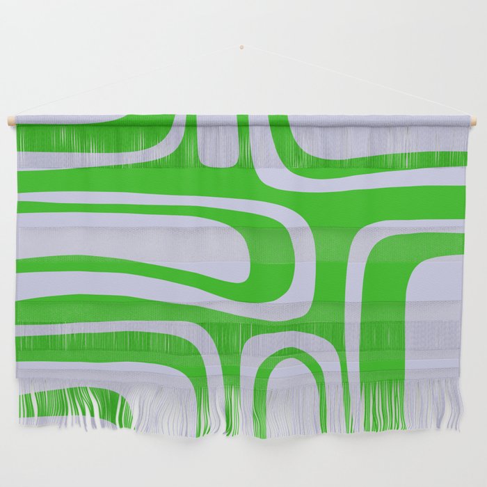 Abstract Lime and Lavender Mid Century Modern Palm Springs Pattern Wall Hanging Gallery Image 1