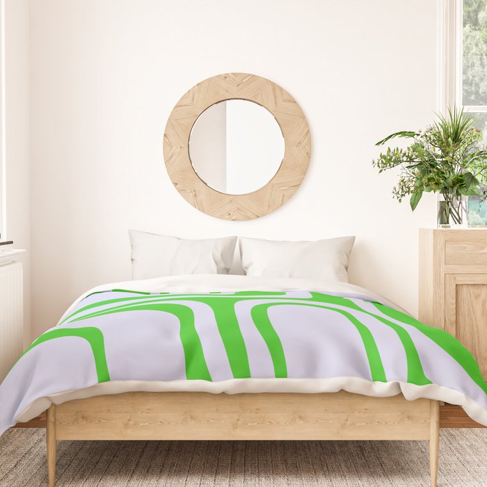 Abstract Lime and Lavender Mid Century Modern Palm Springs Pattern Duvet Cover Gallery Image 3