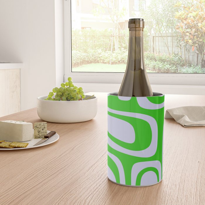 Abstract Lime and Lavender Mid Century Modern Palm Springs Pattern Wine Chiller Gallery Image 4
