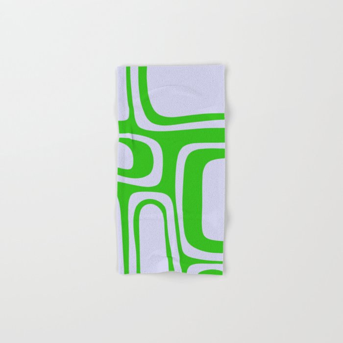 Abstract Lime and Lavender Mid Century Modern Palm Springs Pattern Bath Towel Gallery Image 1