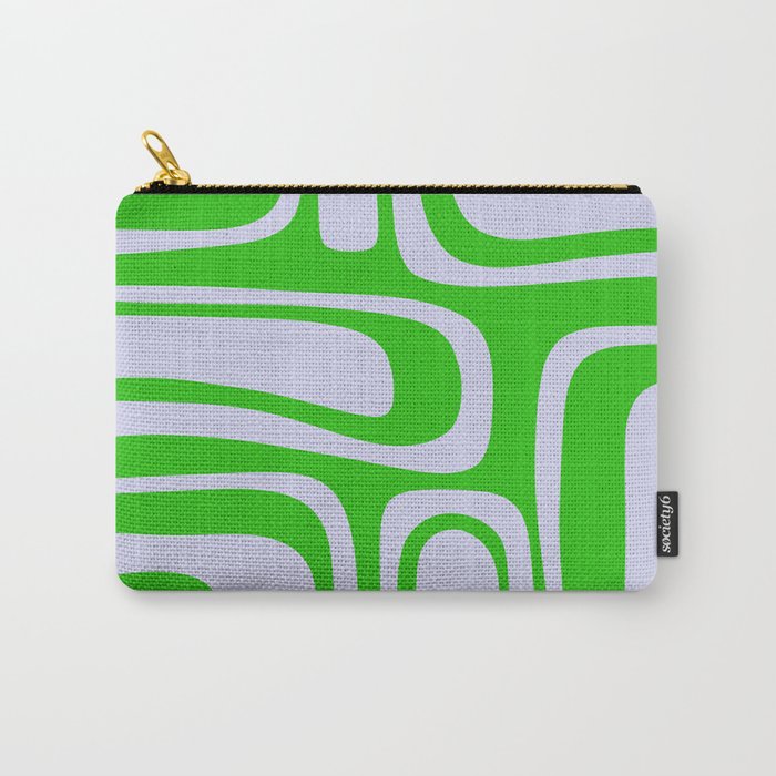 Abstract Lime and Lavender Mid Century Modern Palm Springs Pattern Carry All Pouch Gallery Image 1