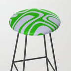 Abstract Lime and Lavender Mid Century Modern Palm Springs Pattern Stool Gallery Image 2