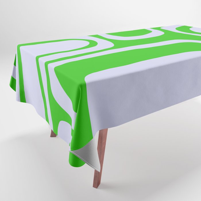 Abstract Lime and Lavender Mid Century Modern Palm Springs Pattern Tablecloth Gallery Image 1
