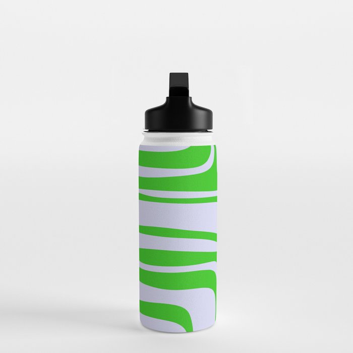 Abstract Lime and Lavender Mid Century Modern Palm Springs Pattern Water Bottle Gallery Image 3