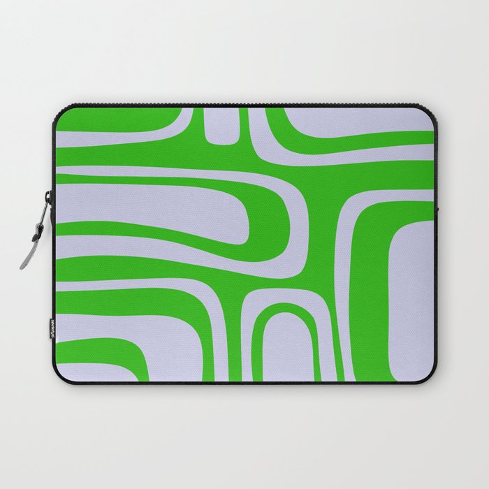 Abstract Lime and Lavender Mid Century Modern Palm Springs Pattern Laptop Sleeve Gallery Image 1