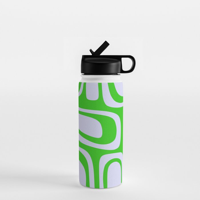 Abstract Lime and Lavender Mid Century Modern Palm Springs Pattern Water Bottle Gallery Image 1