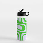 Abstract Lime and Lavender Mid Century Modern Palm Springs Pattern Water Bottle Gallery Image 1
