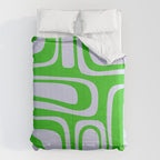 Abstract Lime and Lavender Mid Century Modern Palm Springs Pattern Comforter Gallery Image 6