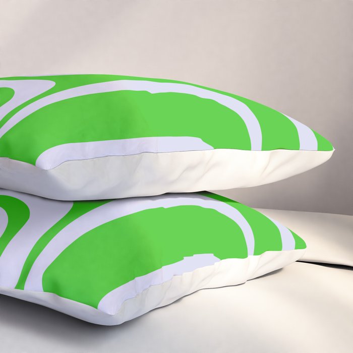 Abstract Lime and Lavender Mid Century Modern Palm Springs Pattern Pillow Sham Gallery Image 3