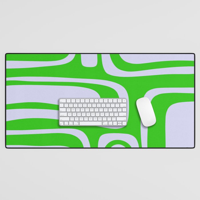 Abstract Lime and Lavender Mid Century Modern Palm Springs Pattern Desk Mat Gallery Image 1