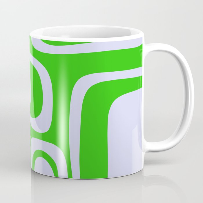 Abstract Lime and Lavender Mid Century Modern Palm Springs Pattern Coffee Mug Gallery Image 1