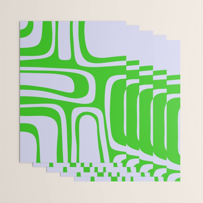 Abstract Lime and Lavender Mid Century Modern Palm Springs Pattern Wrapping Paper Gallery Image 3