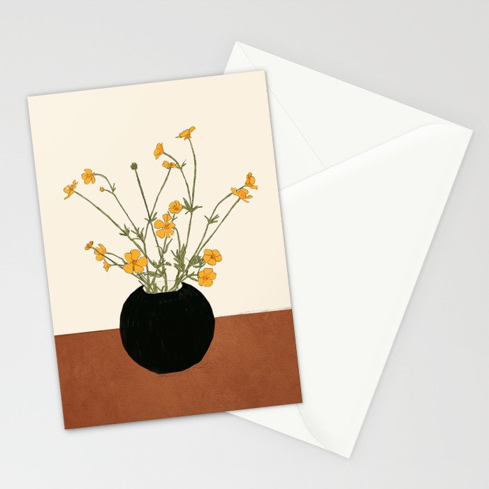 Blooming Wildflowers Yellow 2 Stationery Card Gallery Image 2