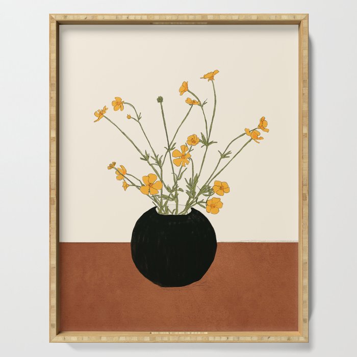 Blooming Wildflowers Yellow 2 Serving Tray Gallery Image 1