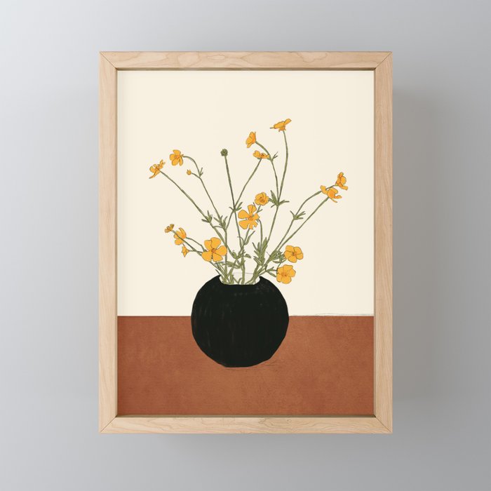 Blooming Wildflowers Yellow 2 Mini Art Print Gallery Image 1