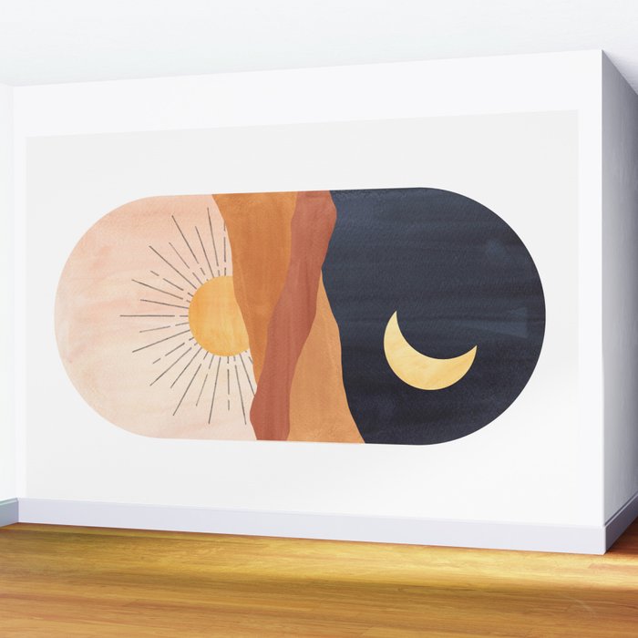 Abstract day and night Wall Mural Gallery Image 2