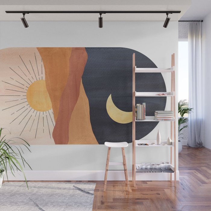 Abstract day and night Wall Mural Gallery Image 1