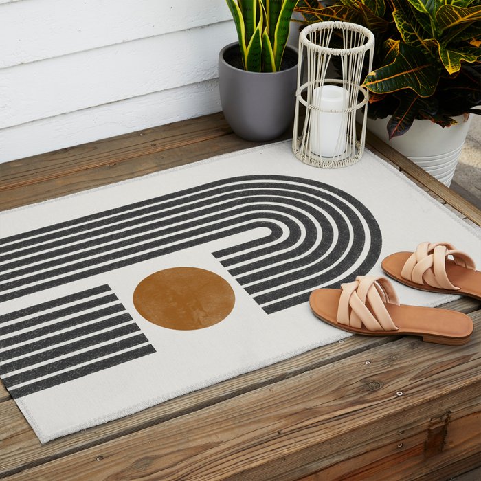 Modern Shape Art Outdoor Rug Gallery Image 2