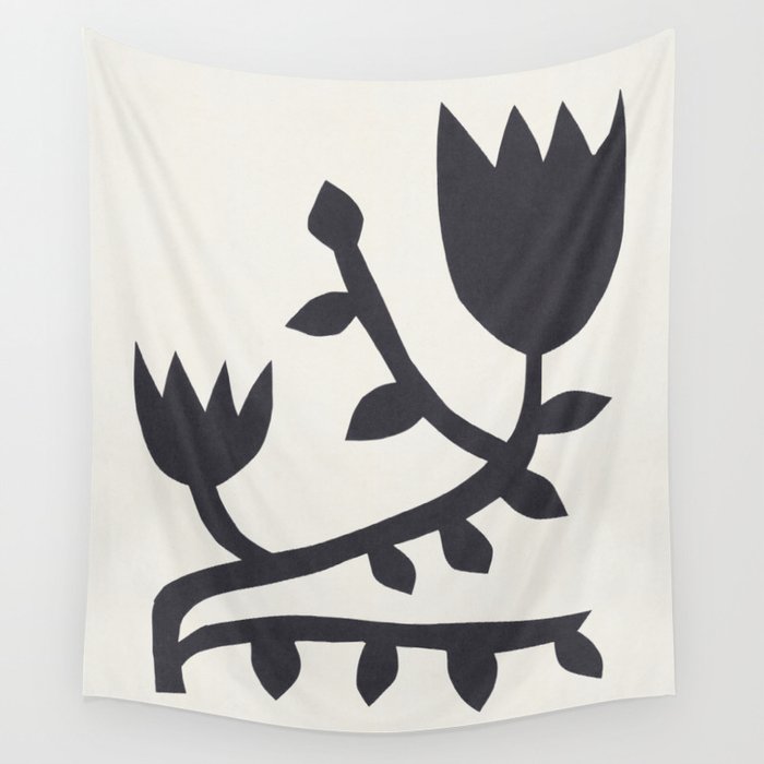 Black branch with two flowers - 5/5 Wall Tapestry Gallery Image 4