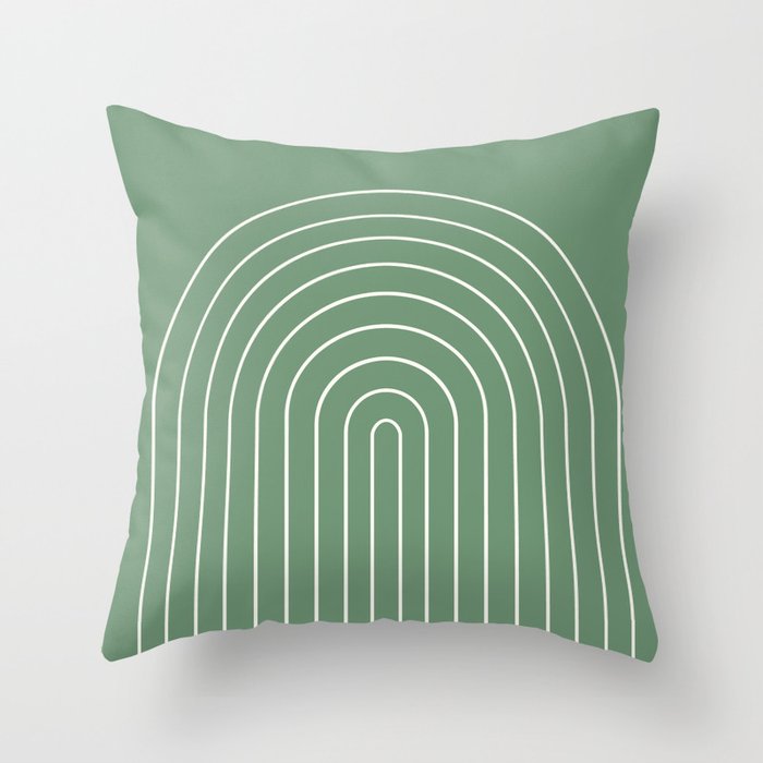 Minimal Arch XXXVIII Fresh Green Modern Geometric Lines Throw Pillow Gallery Image 6