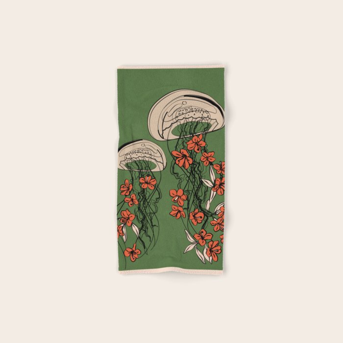 Floral Jellyfishes 2 Bath Towel Gallery Image 1