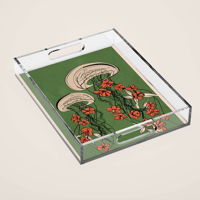 Floral Jellyfishes 2 Acrylic Tray Gallery Image 1