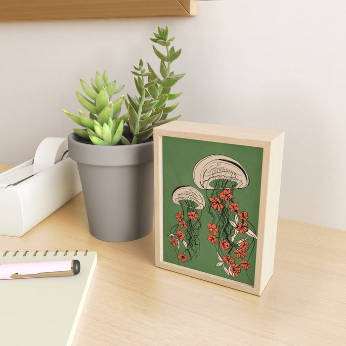 Floral Jellyfishes 2 Mini Art Print Gallery Image 2