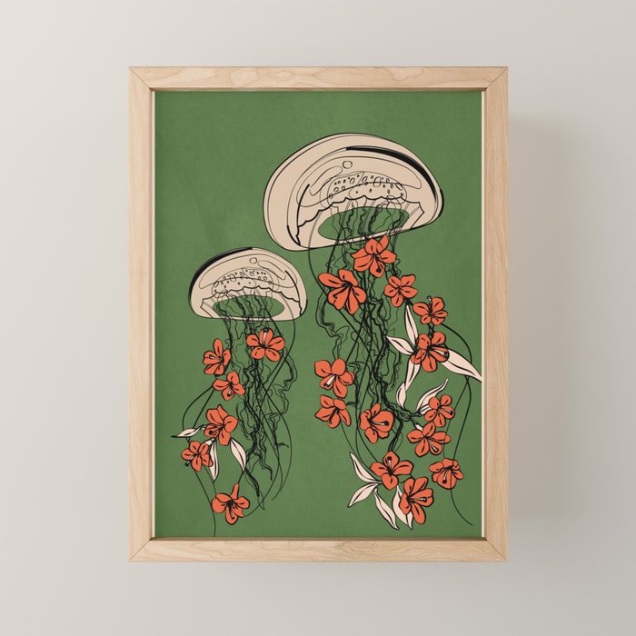 Floral Jellyfishes 2 Mini Art Print Gallery Image 1