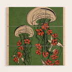 Floral Jellyfishes 2 Wood Wall Art Gallery Image 1