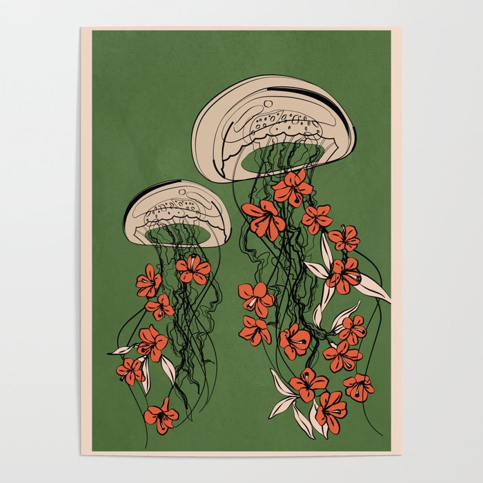 Floral Jellyfishes 2 Poster Gallery Image 1