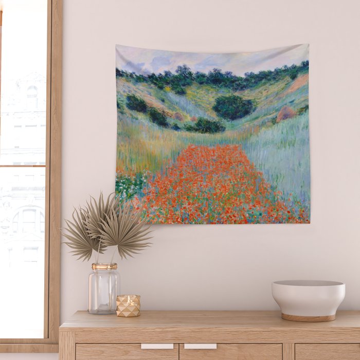 Poppy Field in a Hollow near Giverny Claude Monet Wall Tapestry Gallery Image 2