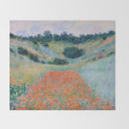Poppy Field in a Hollow near Giverny Claude Monet Throw Blanket Gallery Image 2