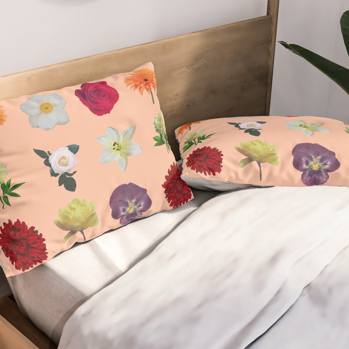 sunshine orange flower collage Pillow Sham Gallery Image 2