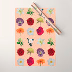 sunshine orange flower collage Wrapping Paper Gallery Image 1