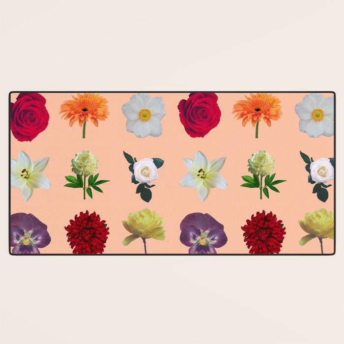sunshine orange flower collage Desk Mat Gallery Image 3