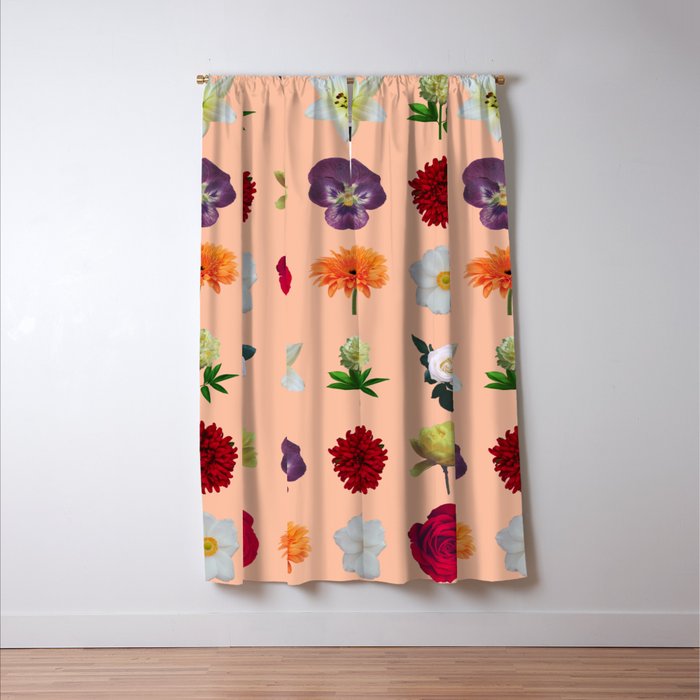sunshine orange flower collage Window Curtain Gallery Image 3