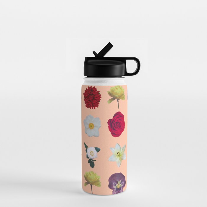 sunshine orange flower collage Water Bottle Gallery Image 1