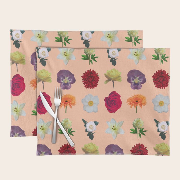 sunshine orange flower collage Placemat Gallery Image 1