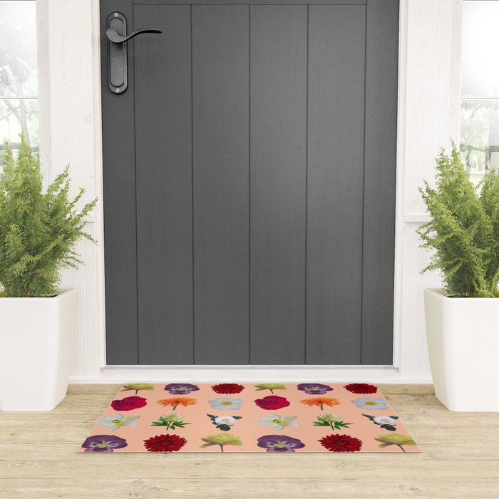 sunshine orange flower collage Welcome Mat Gallery Image 3