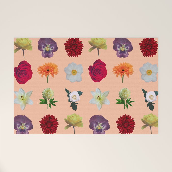 sunshine orange flower collage Welcome Mat Gallery Image 1