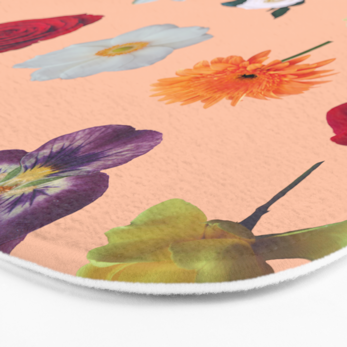 sunshine orange flower collage Bath Mat Gallery Image 3