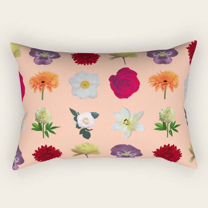 sunshine orange flower collage Rectangular Pillow Gallery Image 2