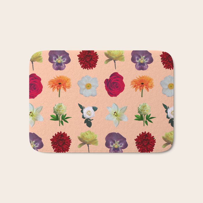 sunshine orange flower collage Bath Mat Gallery Image 1