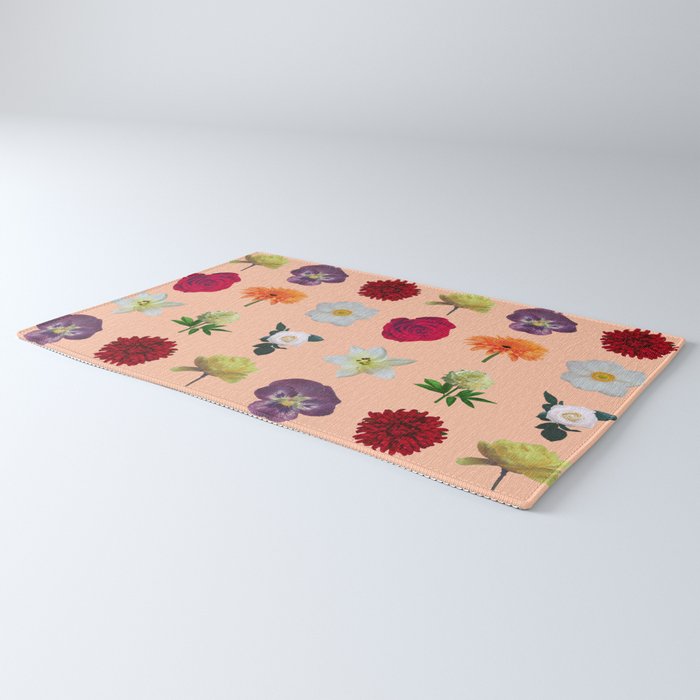 sunshine orange flower collage Rug Gallery Image 3