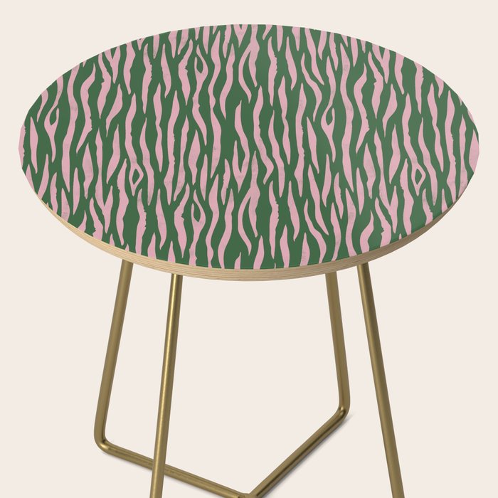 Tiger Stripes In Pink And Green Side Table Gallery Image 2