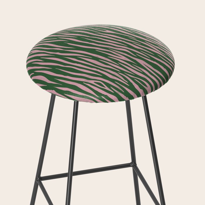 Tiger Stripes In Pink And Green Stool Gallery Image 2