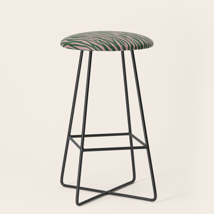Tiger Stripes In Pink And Green Stool Gallery Image 1