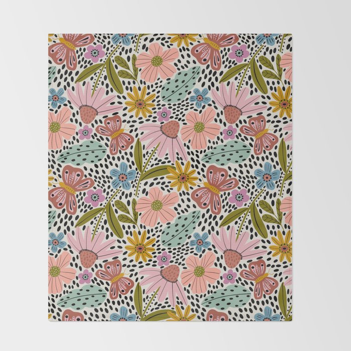 Floral Happiness Throw Blanket Gallery Image 2