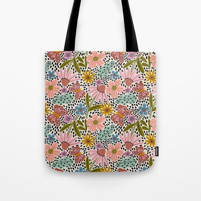 Floral Happiness Tote Bag Gallery Image 1