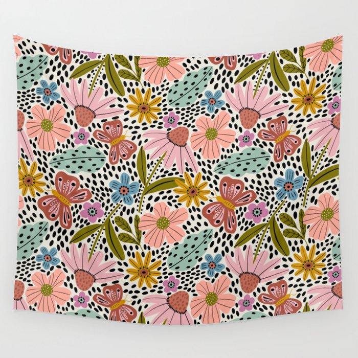 Floral Happiness Wall Tapestry Gallery Image 4